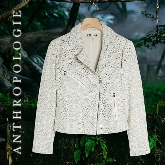 ANTHROPOLOGIE Dolan Left Coast Women’s Rossi Eyelet Moto Jacket in the Size M - Picture 1 of 16